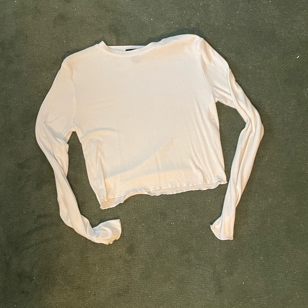 white long sleeve top